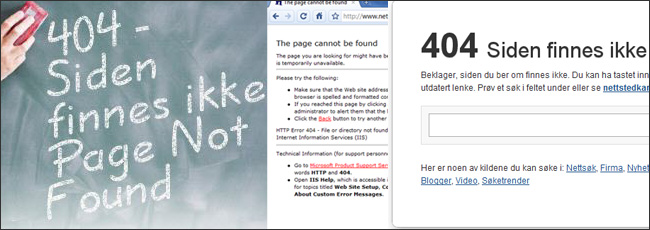 404 feil - siden finnes ikke / page not found